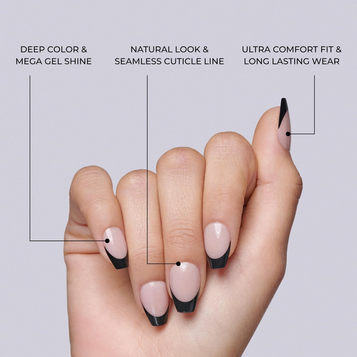 KISS Salon Acrylic French, Press-On Nails, Nail glue included