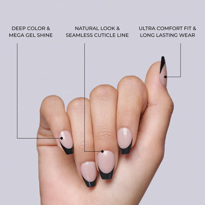 KISS Salon Acrylic French, Press-On Nails, Nail glue included