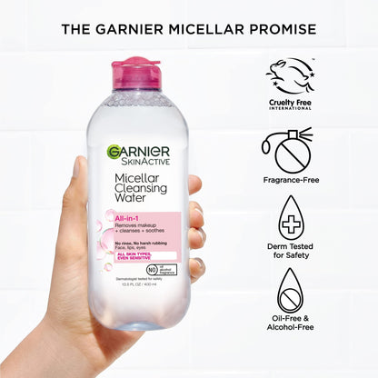 Garnier skin activeall skin typesliquidbottleface,eyes,lipscleanses,soothes,removes makeupcleanser
