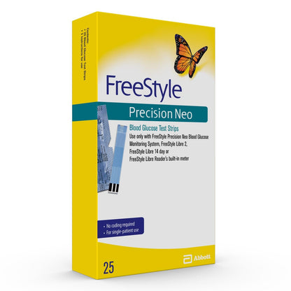 Freestyle Precision Neo Blood Glucose Test Strips, 25 Strips.