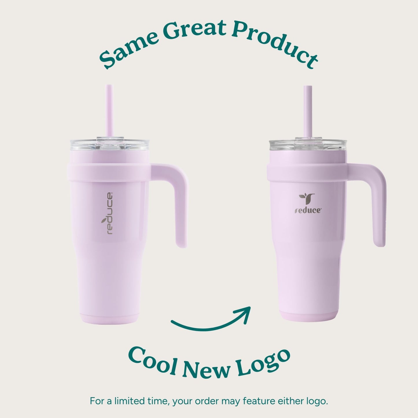 REDUCE Stainless Steel Tumbler with Handle - Dual-Wall Vacuum Insulated Travel Mug, Sweat-Proof Lid & Reusable Straw - Keeps Drinks Cold for 24 Hrs, Fits Cupholders, Dishwasher Safe