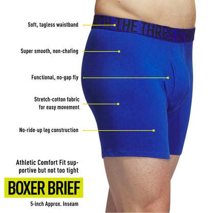 adidas Men's Stretch Cotton Boxer Brief Underwear (4-Pack)