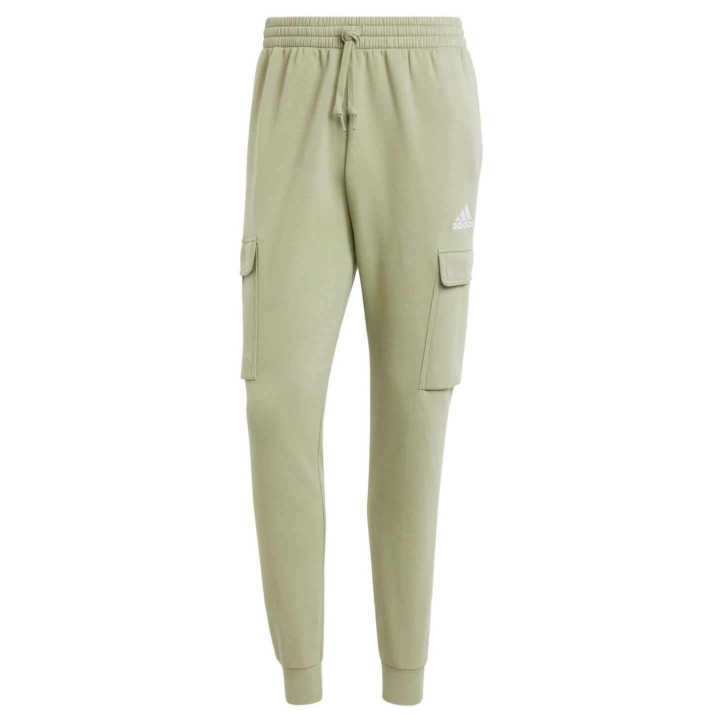 adidas Mens Essentials Fleece Drawstring Cargo Pants Casual - Green