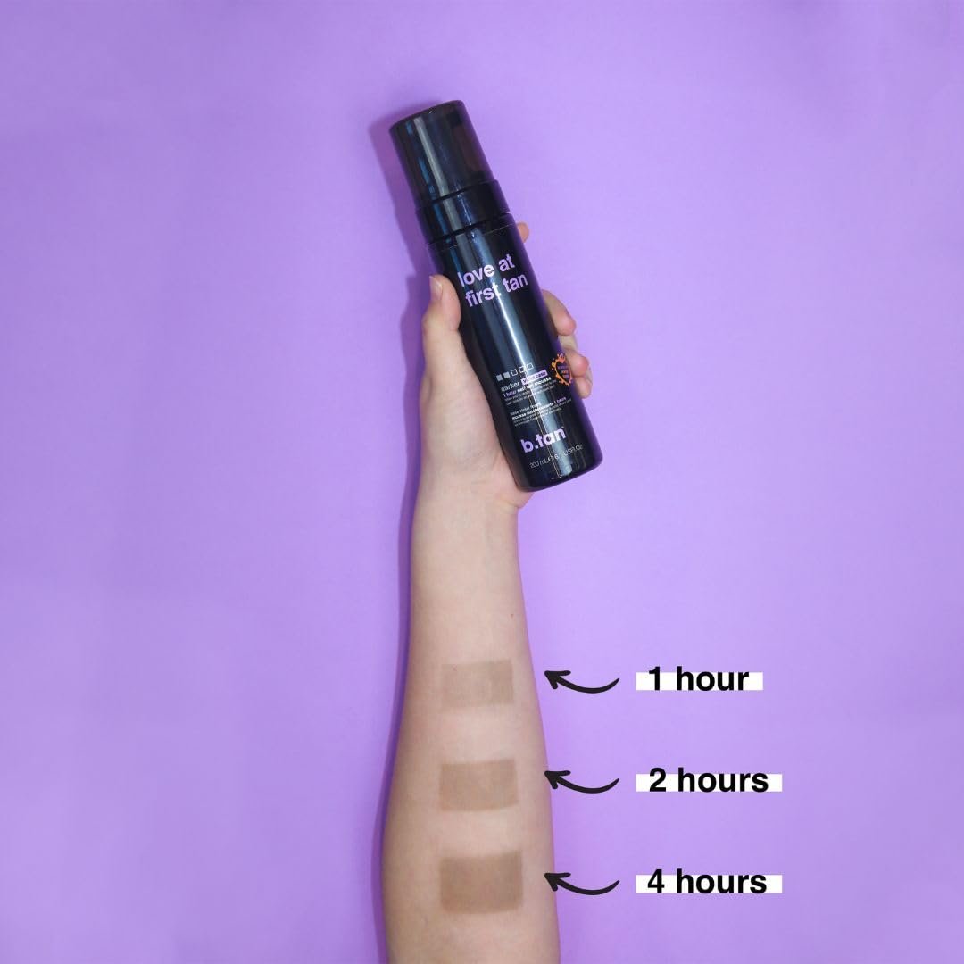 b.tan Self Tanner Singles | Fast, 1 Hour Sunless Tanner Mousse, No Fake Tan Smell, No Added Nasties, Vegan & Cruelty Free