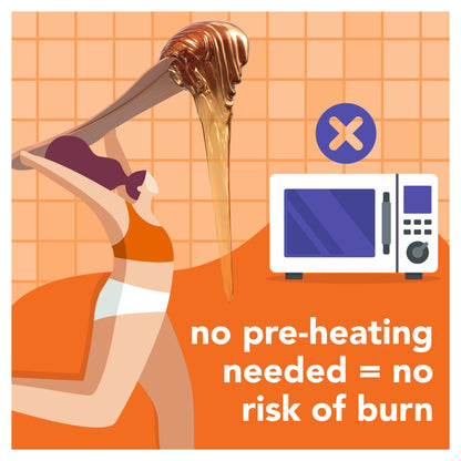 JOY Glee Caramel Body Wax Starter Kit for Women,Safe for Sensitive Skin,No-Heat & Microwave-Free,Candy Scent,5.29oz