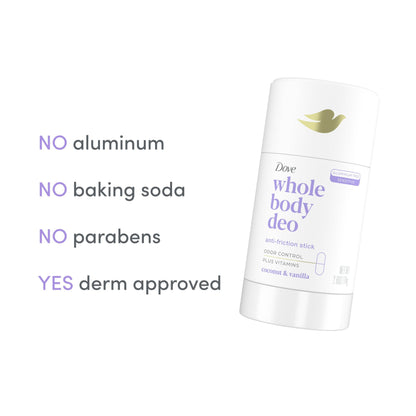 Dove Whole Body Deo Aluminum Free Anti-Chafe Deodorant Stick
