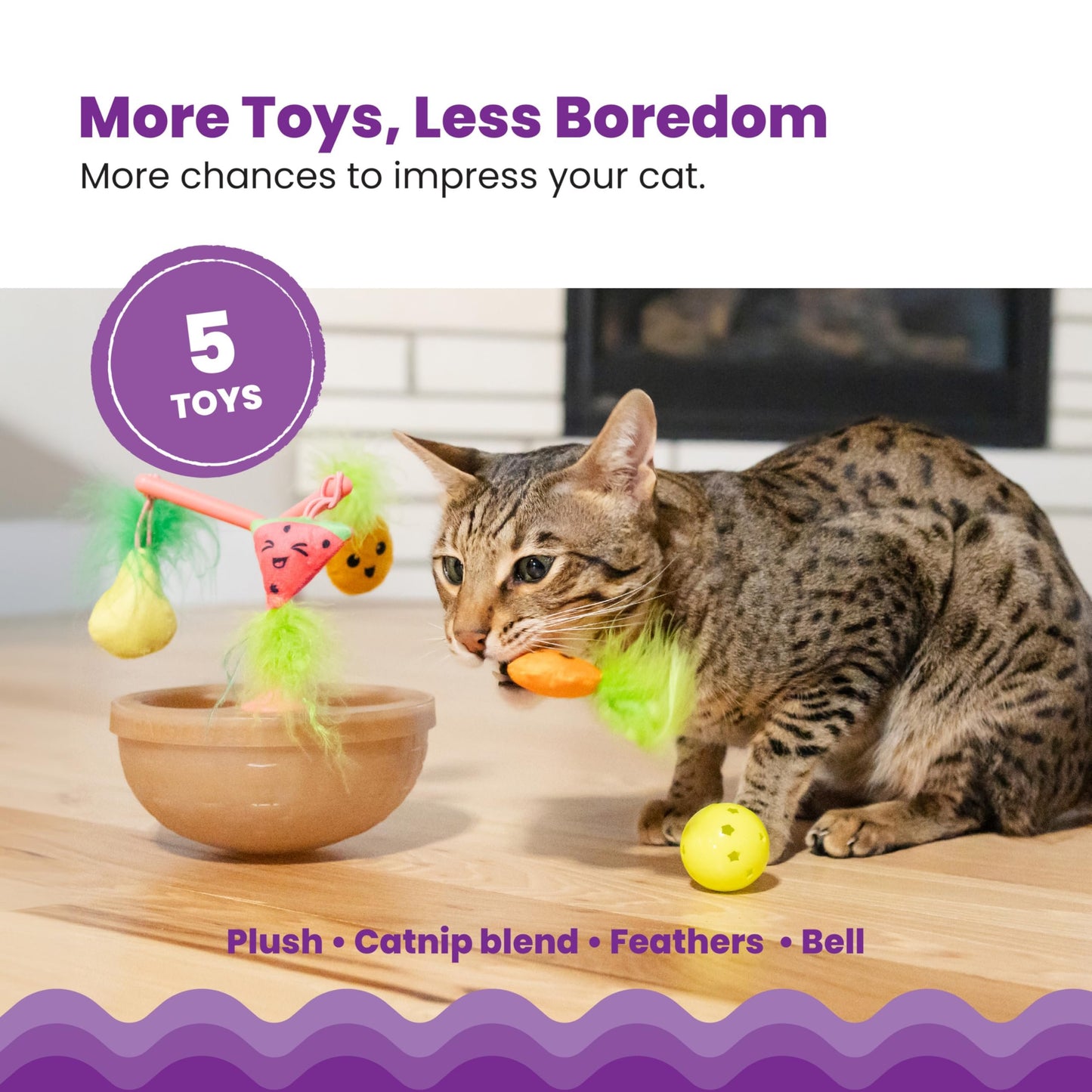 Catstages Electronic Interactive Cat Toys – Dancing & Moving Animal Toys with Music and Motion