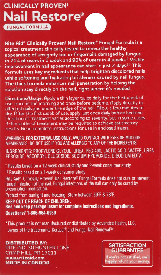 Rite Aid Nail Restore, Fungal Formula - 0.34 Fl Oz, For Healthier Nails
