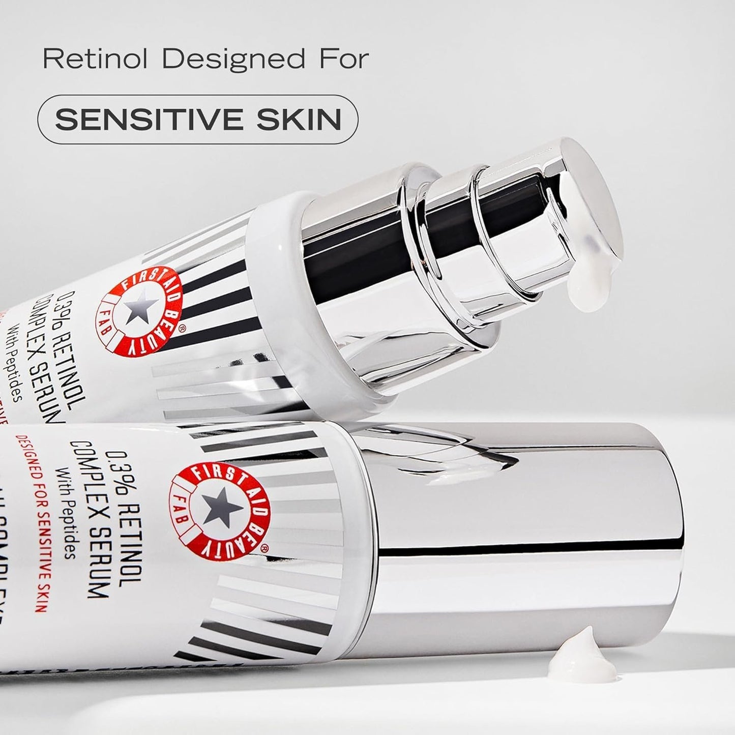 First Aid Beauty - 0.3% Retinol Complex Serum with Peptides, Designed for Sensitive Skin, Helps Visibly Improve Lines and Wrinkles with Less Irritation than Traditional Retinol, Non-Comedogenic, 1 oz