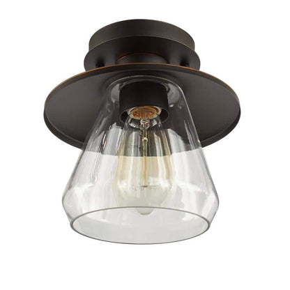 Northmoore 1-Light Oil Rubbed Bronze and Glass Semi-Flush Mount