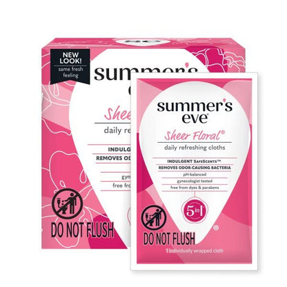 Summer's Eve Eve Cleansing Cloths for Sensitive Skin, Sheer Floral 16 ea (Pack of 7)