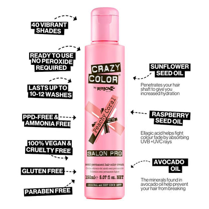 Crazy Color Peppermint Semi-Permanent Conditioning Hair Dye (150ml)