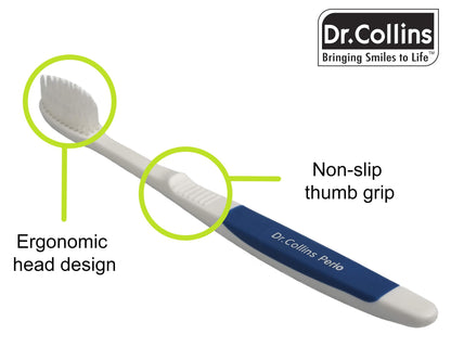 Dr. Collins Perio Toothbrush, 1 Count (Assorted Colors)