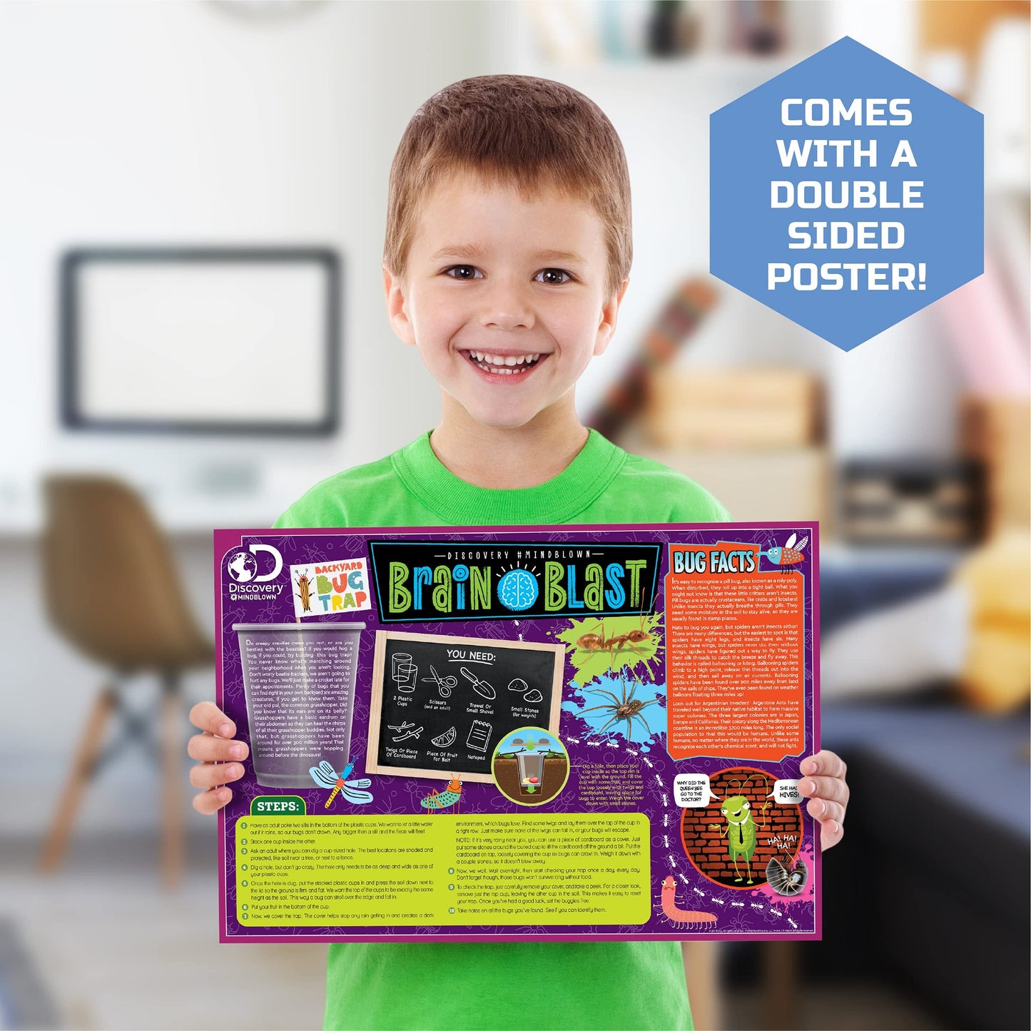 Discovery #MINDBLOWN DIY Terrarium Grow Kit, Fast-Growing Indoor Mini Garden, Create A Living Ecosystem, Includes Sand, Seeds, Potting Mix, Stones and More