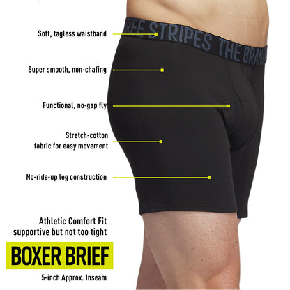 adidas Men's Stretch Cotton Boxer Brief Underwear (4-Pack)