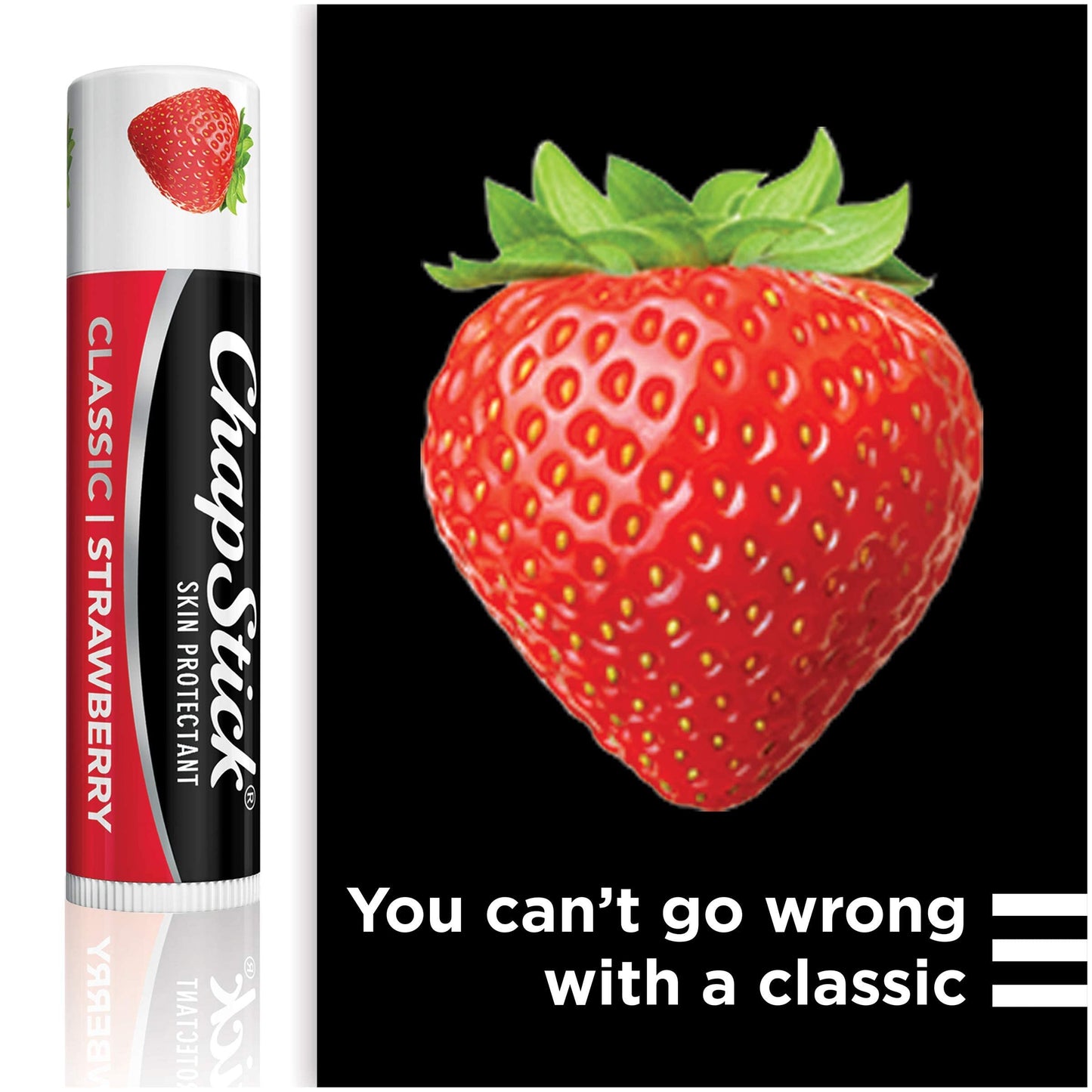 ChapStick Classic, Strawberry Flavor, 0.15 oz (Pack of 4)
