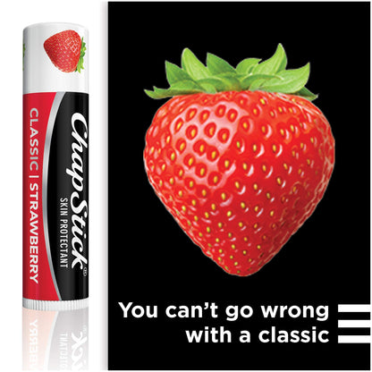 ChapStick Classic, Strawberry Flavor, 0.15 oz (Pack of 4)