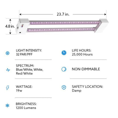 Feit Electric Grow Light 60W 2ft LED for Indoor Plants and Gardens, Multiple Bulbs for Hydroponic Plants