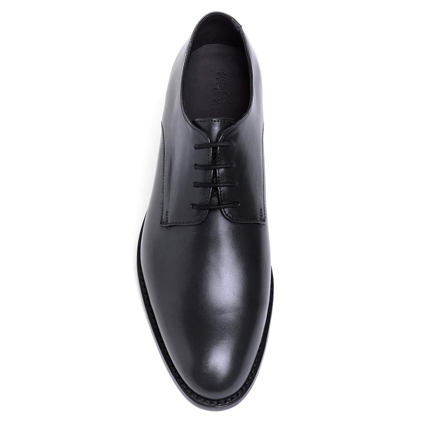 Anthony Veer Truman Derby Oxford Dress Shoes for Men | Lace-Up | Goodyear Welt Construction | Cushioned Footbed & Recraftable Leather Sole with Stacked Heel | Full Grain Calfskin Leather Upper