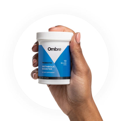 Ombre Metabolic Booster Probiotic - Supports Metabolism, Healthy Weight Management & Digestion - Energy & Gut Health Supplement for Women and Men - 10 Billion CFU, Prebiotic Fiber, Vegan, 30 Servings