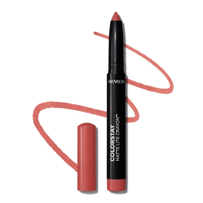REVLON ColorStay Matte Lite Crayon Lipstick with Built-in Sharpener, Smudge