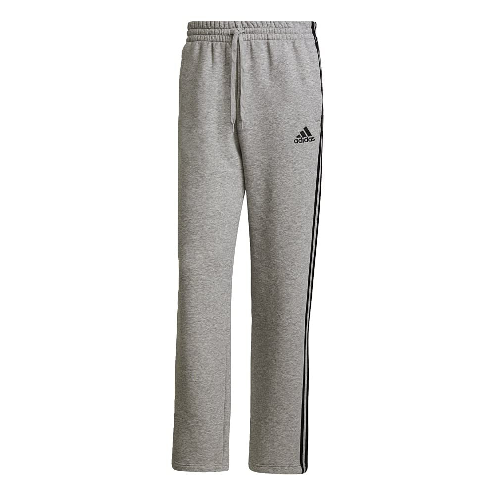 adidas Mens Essentials Fleece Open Hem 3-Stripes Pants