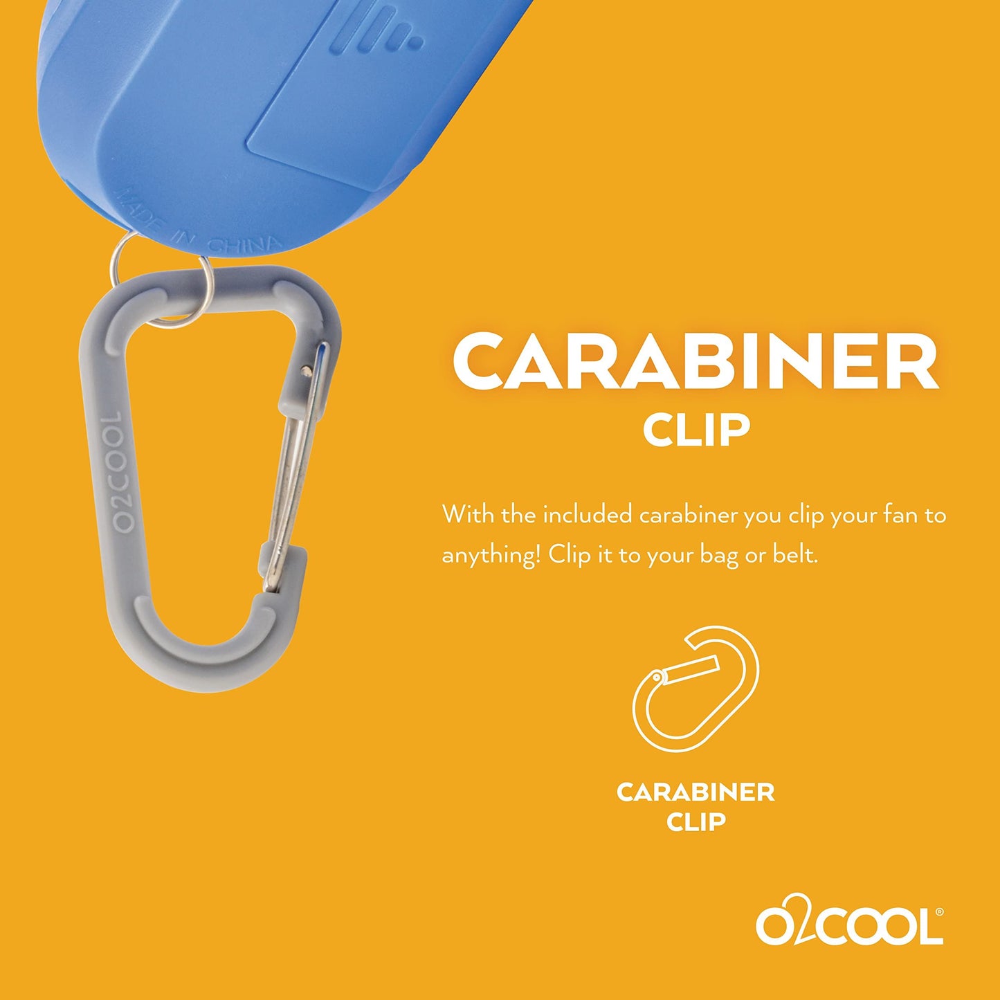 O2COOL Personal Mini Misting Fan - Portable Battery Operated Handheld Cooling Accessory with Fine Mist Spray for Outdoor, Beach, Camping - Convenient Carabiner Clip for Easy Travel