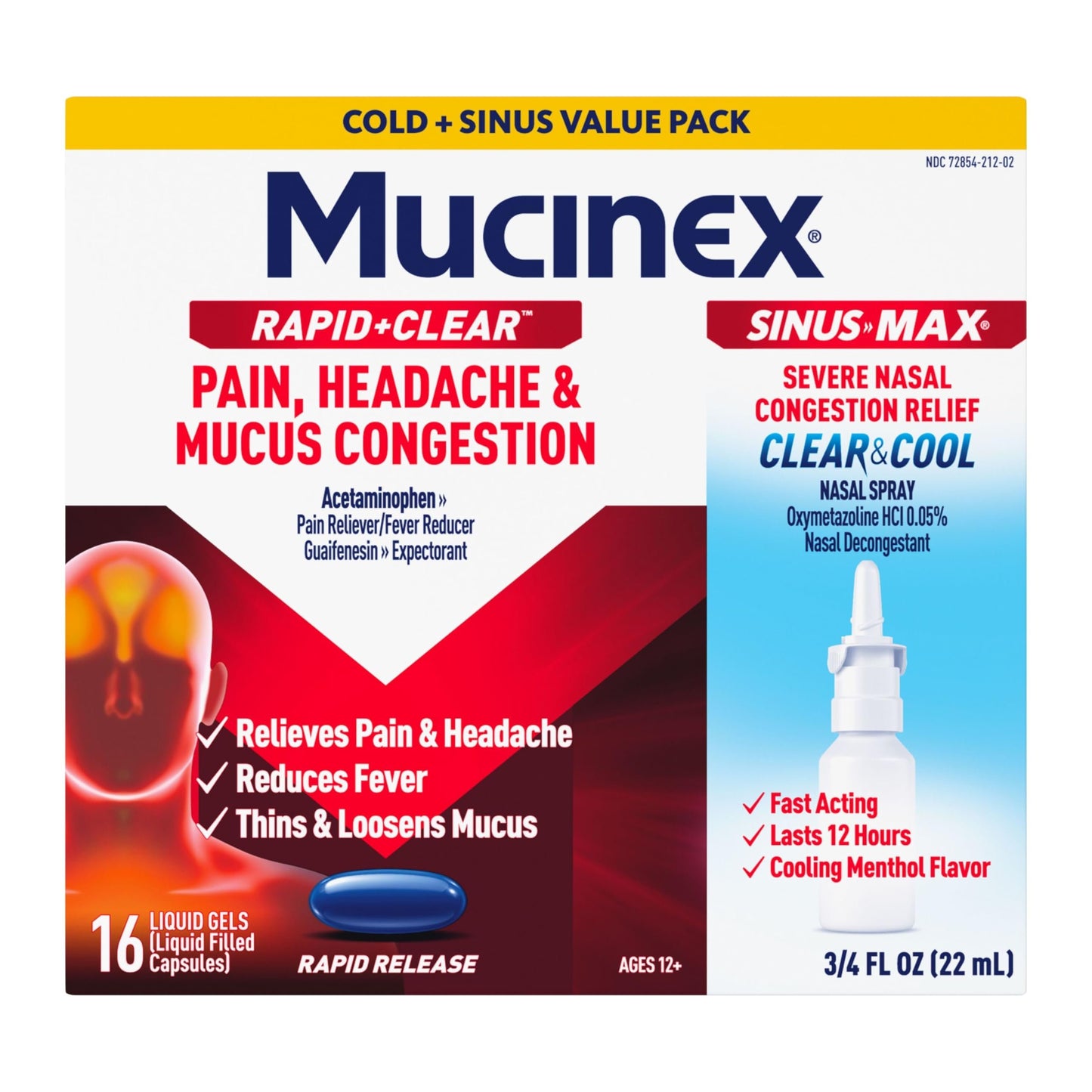 Mucinex Sinus-Max Liquid Gels for Day and Night, 24 Count