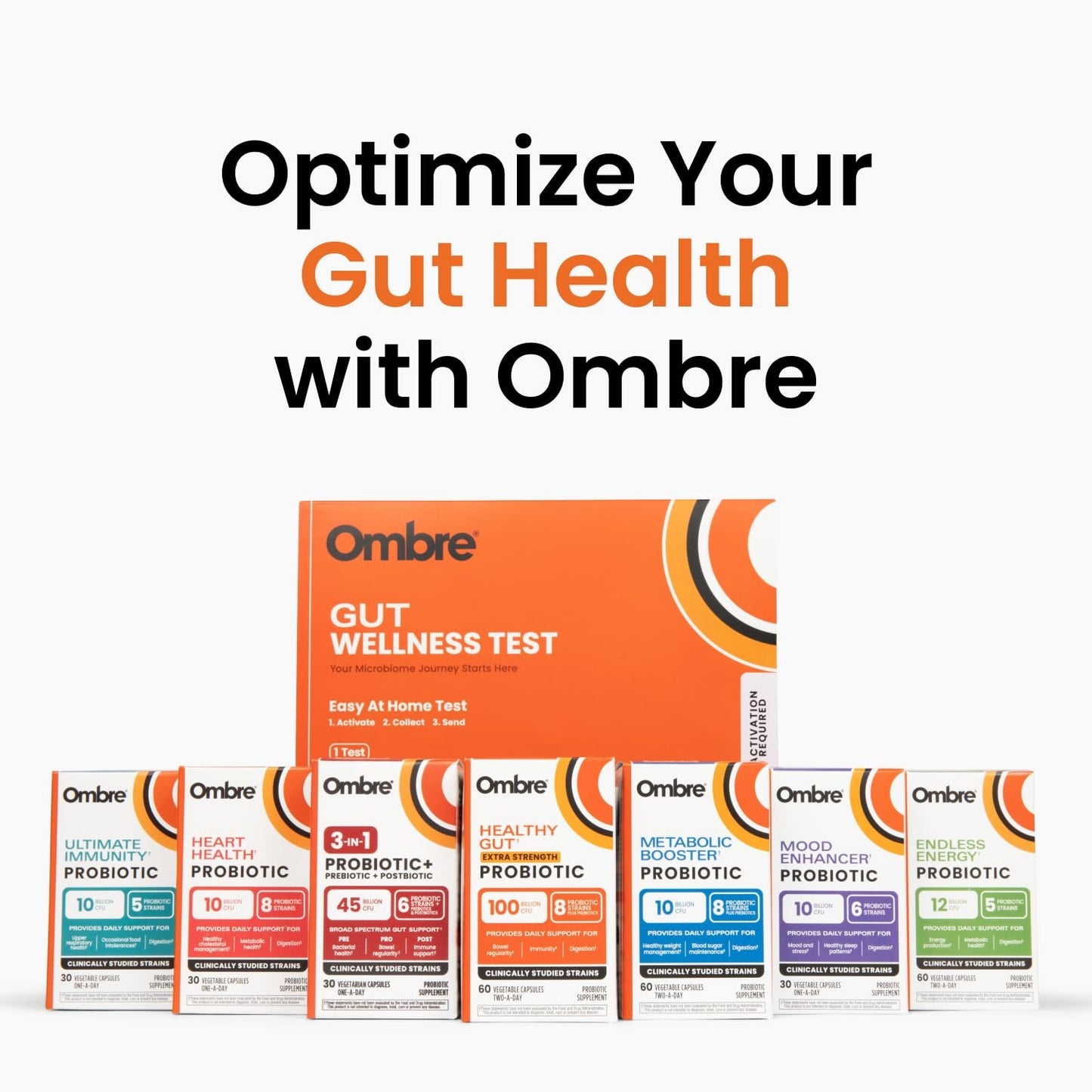 Ombre Metabolic Booster Probiotic - Supports Metabolism, Healthy Weight Management & Digestion - Energy & Gut Health Supplement for Women and Men - 10 Billion CFU, Prebiotic Fiber, Vegan, 30 Servings