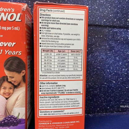 Tylenol Children's Oral Suspension, Grape 4 FL. OZ.