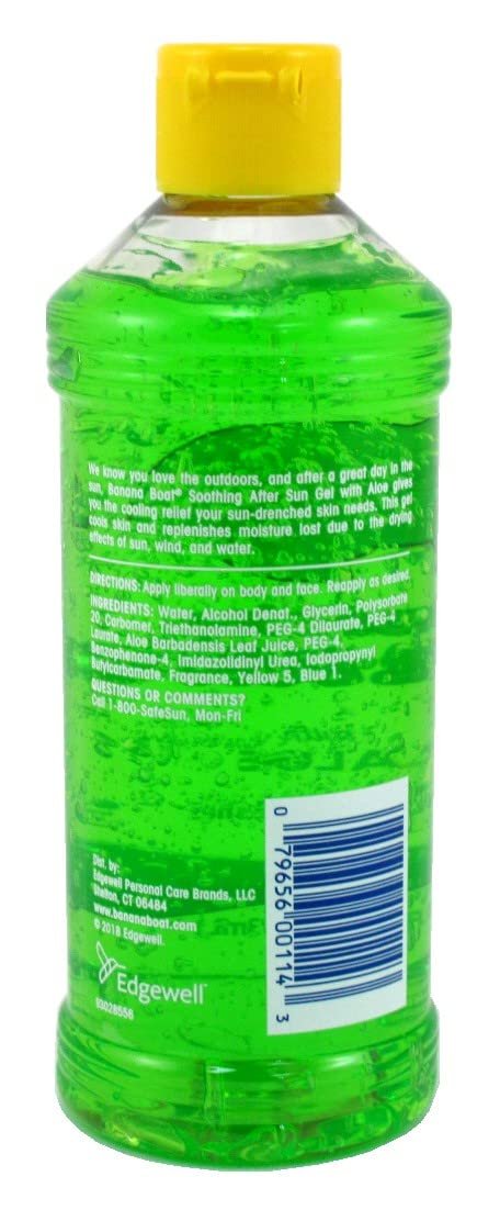 Banana Boat Aloe After Sun Gel 16 Ounce Soothing (Pack of 2)