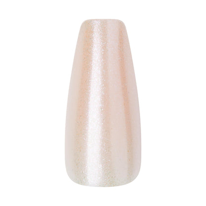 KISS Gel Fantasy Press On Nails, Nail glue included, 'True Color', White, Long Size, Coffin Shape, Includes 28 Nails