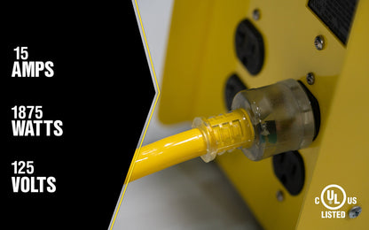 Yellow Jacket Extra Heavy Duty Extension Cord, 50Ft, 10 Gauge, 3 Conductor, Lighted End, STJW, Yellow, 2805