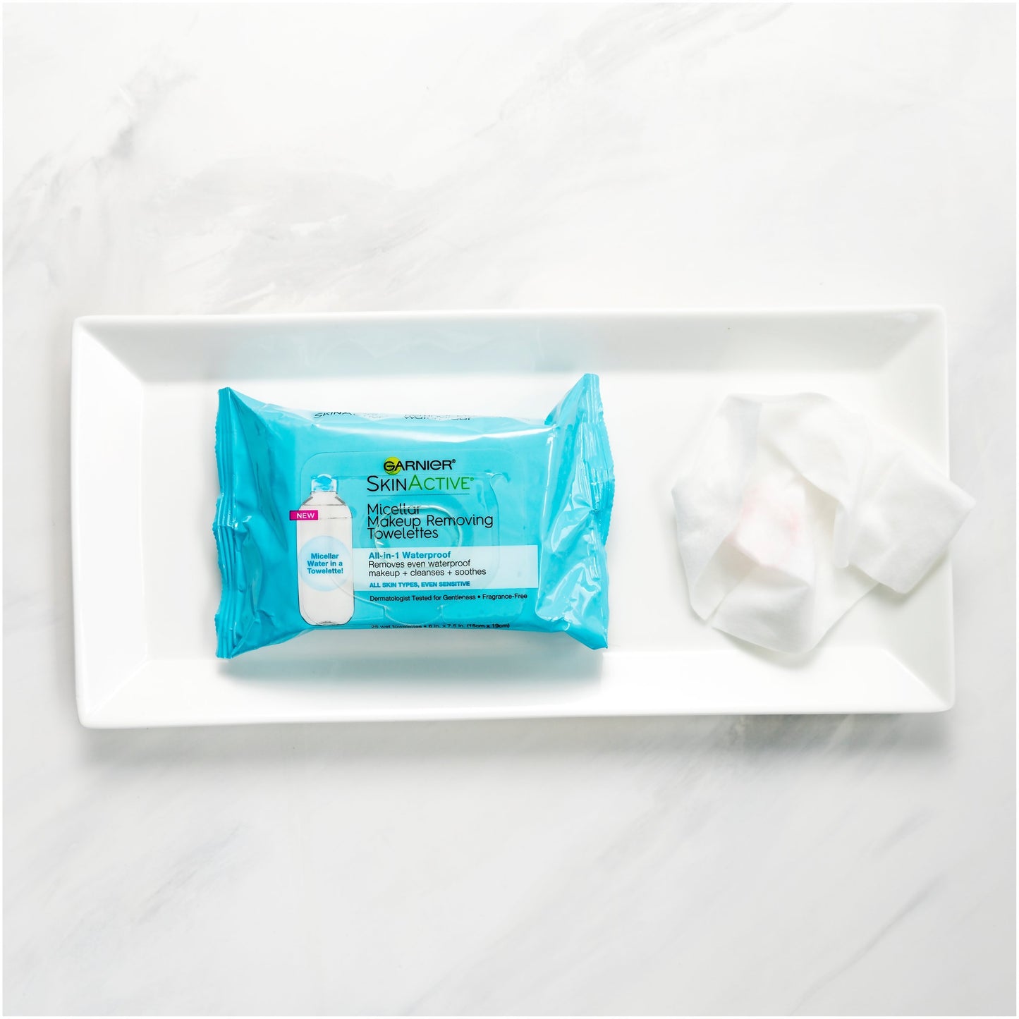Makeup Remover Face Wipes for Waterproof Makeup by Garnier SkinActive Micellar