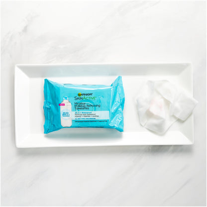 Makeup Remover Face Wipes for Waterproof Makeup by Garnier SkinActive Micellar