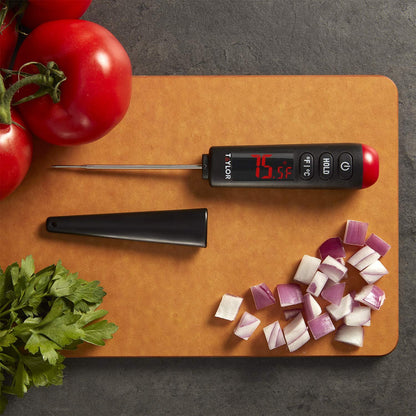 Taylor Digital Bright LED Display Instant Read Meat Food Grill BBQ Kitchen Cooking Thermometer with Protective Sleeve, Black
