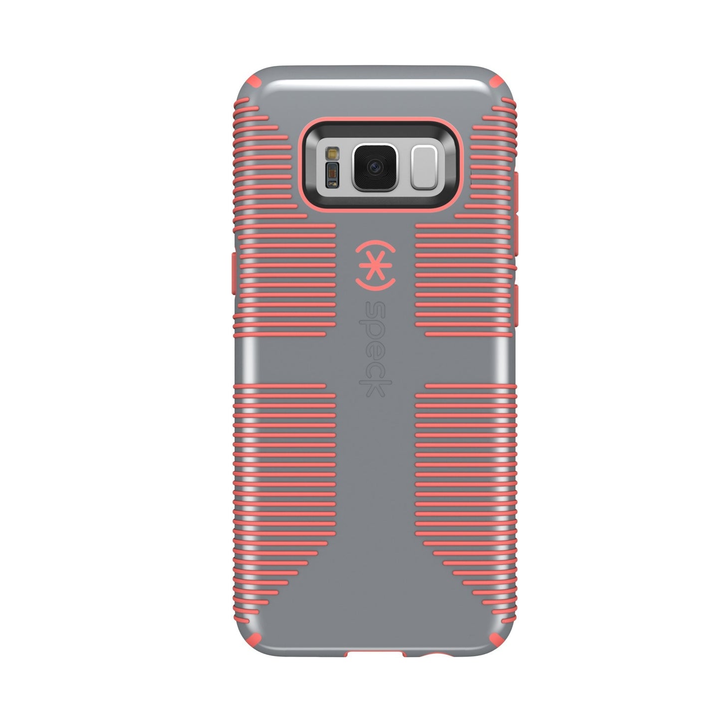 Speck Products (90211-B994) CandyShell Grip Cell Phone Case for Galaxy S8 - Nickel Grey/Warning Orange