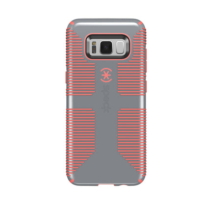 Speck Products (90211-B994) CandyShell Grip Cell Phone Case for Galaxy S8 - Nickel Grey/Warning Orange