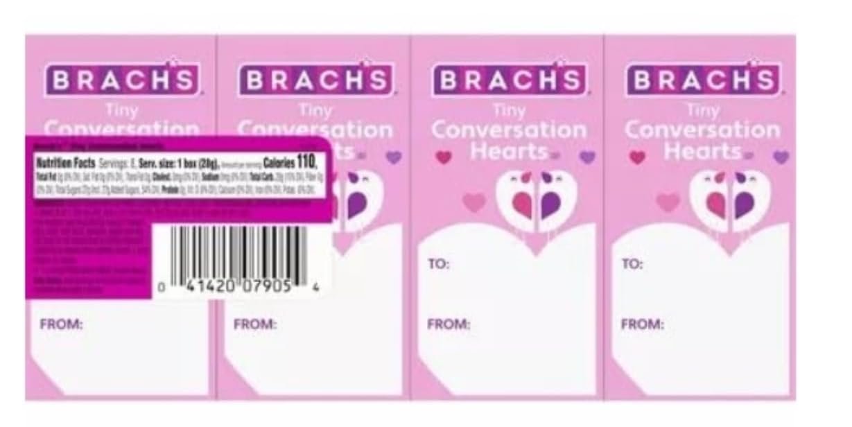 Tiny Conversation Hearts Value Pack, Valentines Day Candy, Individually Wrapped Packs | (16 - Pack) Classroom Exchange for School - Daycare - Work