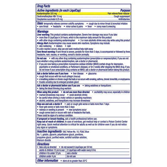 Vicks NyQuil Cold & Flu Relief Over-the-Counter Medicine, Powerful Multi-Symptom Nighttime Relief for Headache, Fever, Sore Throat, Minor Aches and Pains, Sneezing, Runny Nose, and Cough, 24 Liquicaps