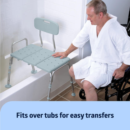 Medline Tub Transfer Bench, Shower Chair for Seniors is Adjustable