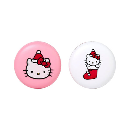 The Créme Shop x Hello Kitty & Friends Macaron Lip Balm Duo, Korean Lip Balm with Murumuru Seed Butter and Hyaluronic Acid (Mixed Berry & Icing on the Cake)