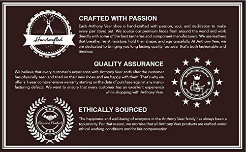 Anthony Veer Truman Derby Oxford Dress Shoes for Men | Lace-Up | Goodyear Welt Construction | Cushioned Footbed & Recraftable Leather Sole with Stacked Heel | Full Grain Calfskin Leather Upper