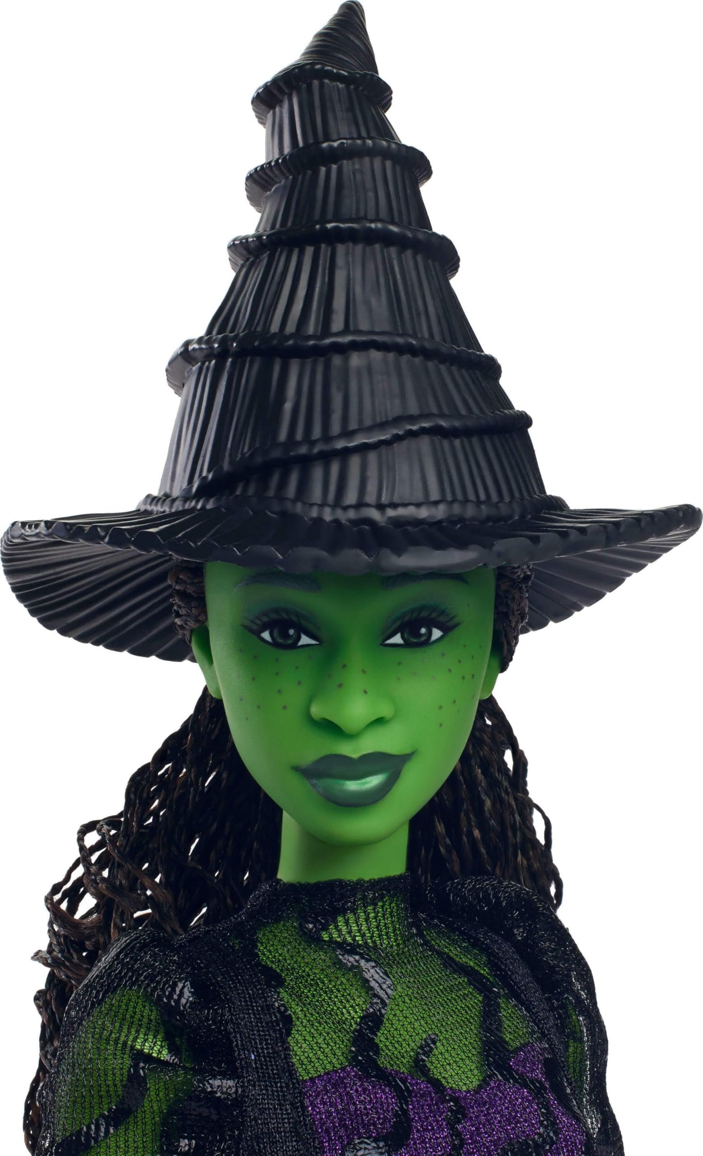 Mattel Universal Wicked Elphaba Fashion Doll & Accessories with Green Skin, Braided Black Hair, Posability & Removable Ballroom Look