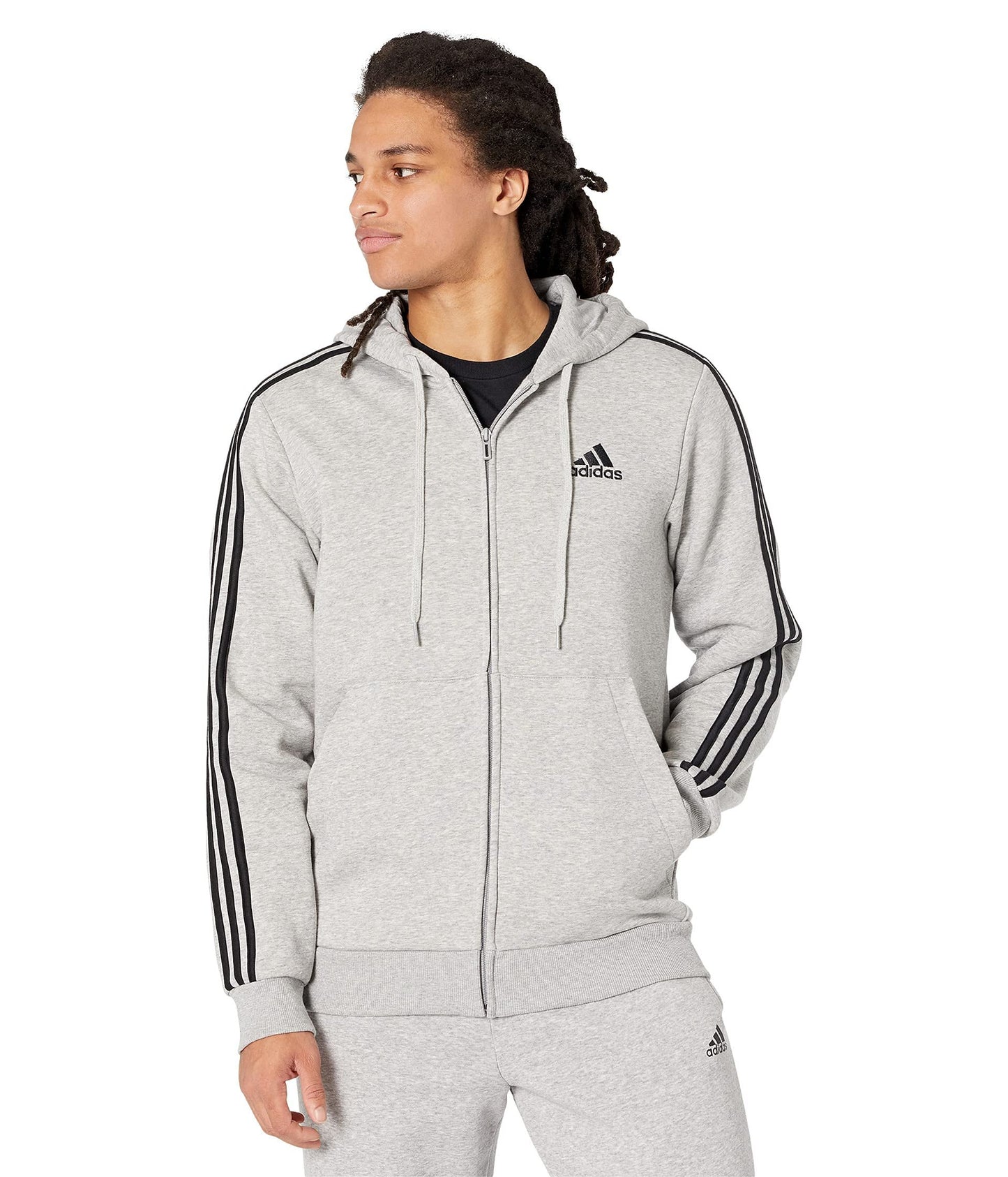 adidas Men's Essentials Fleece 3-Stripes Full-Zip