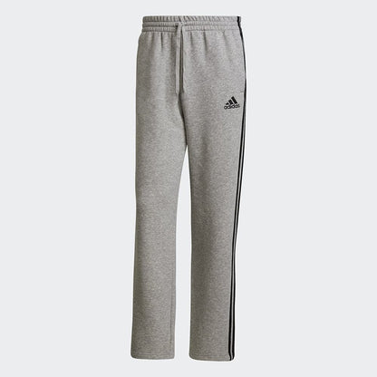 adidas Mens Essentials Fleece Open Hem 3-Stripes Pants