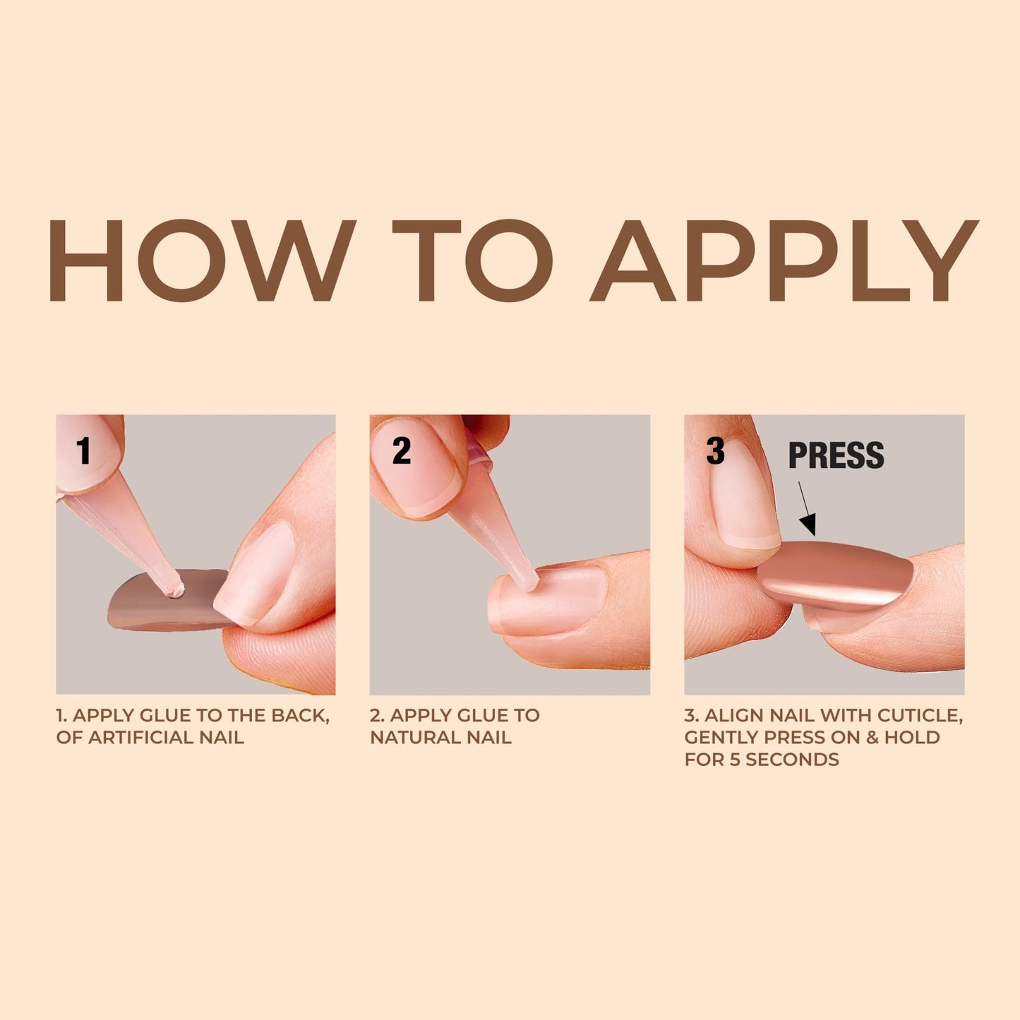 KISS Bare but Better, Press On Nails, Nail glue included, 'Nude Drama', Color, Long Size, Coffin Shape, Includes 28 fake nails, pink gel nail glue (net wt. 2g / .7 oz.), mini file, and manicure stick.