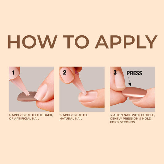 KISS Bare but Better, Press On Nails, Nail glue included, 'Nude Drama', Color, Long Size, Coffin Shape, Includes 28 fake nails, pink gel nail glue (net wt. 2g / .7 oz.), mini file, and manicure stick.