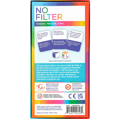 Big G Creative: No Filter - Candid Conversation Game, 3+ Players, Ages 12+, 20 Minute Gameplay, Multi