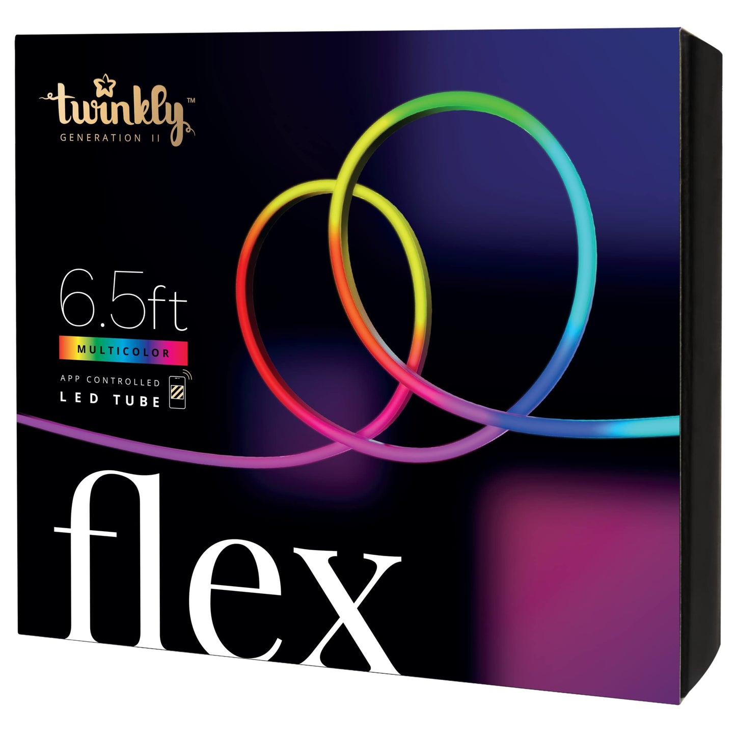 Twinkly Flex 6.5ft, LED Tube Multi Color, RGB LED Strip Flexible, Compatible with Alexa and Google Home, Gaming Lights, 16 M+ Colors, USB C Powered, App Mapping, White Wire